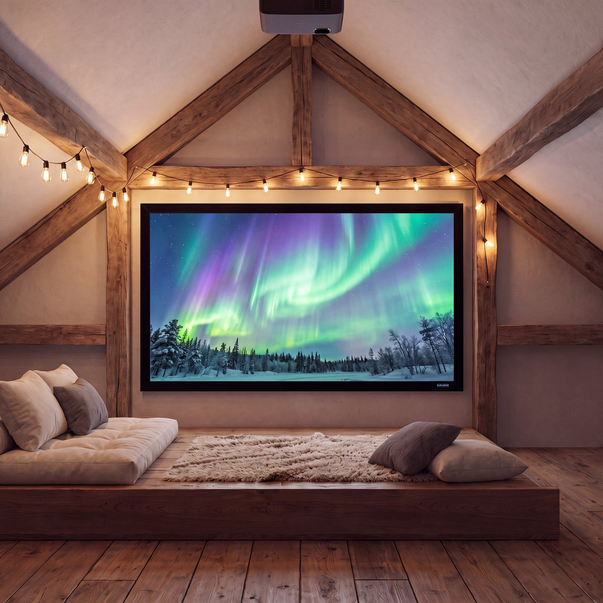 QualGear 120-In 16:9 Fixed Frame Projector Screen, 3D High Reflective Silver, 2.5 Gain, QG-PS-FF6-169-120-S