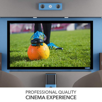 QualGear 120-In 16:9 Fixed Frame Projector Screen, 3D High Reflective Silver, 2.5 Gain, QG-PS-FF6-169-120-S