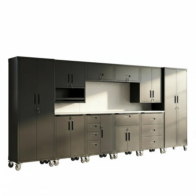 10-Piece Steel Modular Garage Cabinet System (Black)