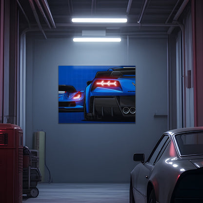 Neon LED Sports Car Wall Art Sign - Modern Automotive Garage Lighted Home Decor