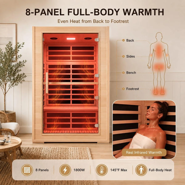 2-Person FAR Infrared Sauna – Hemlock, App Control