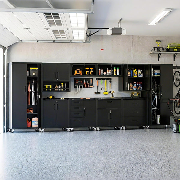 10-Piece Steel Modular Garage Cabinet System (Black)