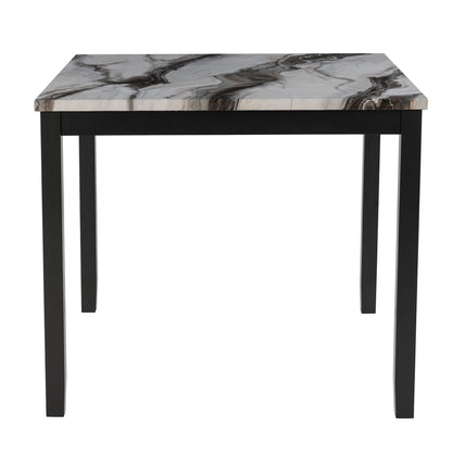 Leoncia - Bar Table And 4 Bar Stools - Espresso / White