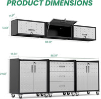 Garage Cabinet System | Heavy Duty Steel All-In-One Modular Garage Cabinet Set for Ultimate Workshop Organization | Easy Assembly Garage Storage Cabinets & Tool Bench — product view 3