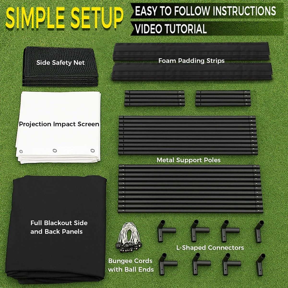 Golf Simulator Enclosure Kit 10 X 8 Ft with 4K-Ready Impact Screen — product view 2