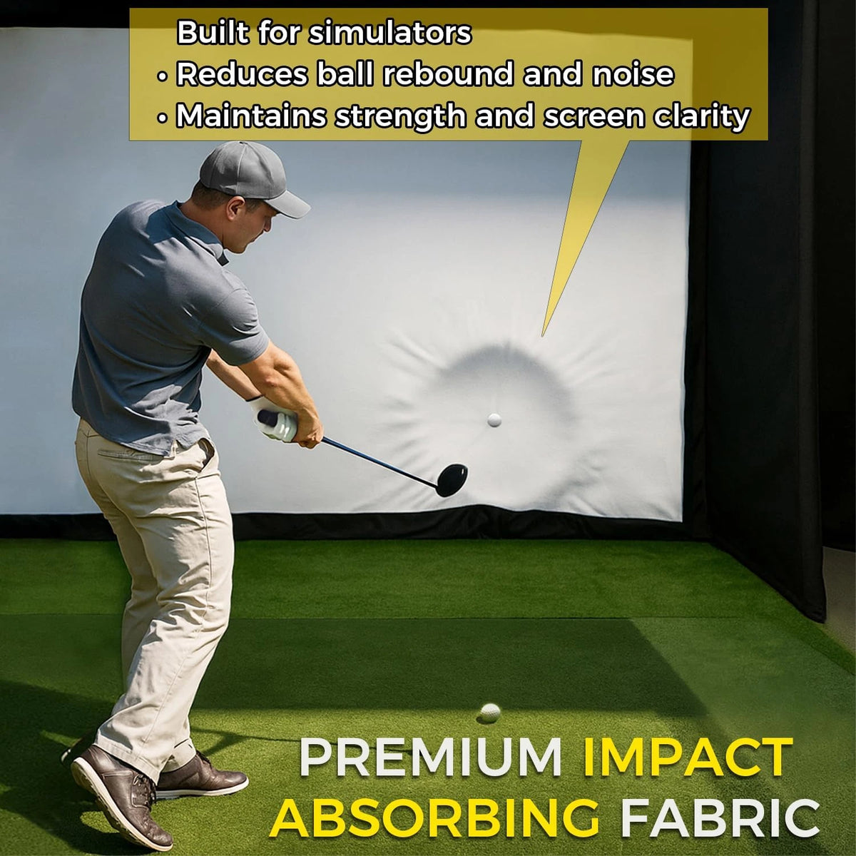 Golf Simulator Enclosure Kit 10 X 8 Ft with 4K-Ready Impact Screen — product view 5