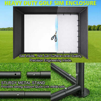 Golf Simulator Enclosure Kit 10 X 8 Ft with 4K-Ready Impact Screen — product view 8