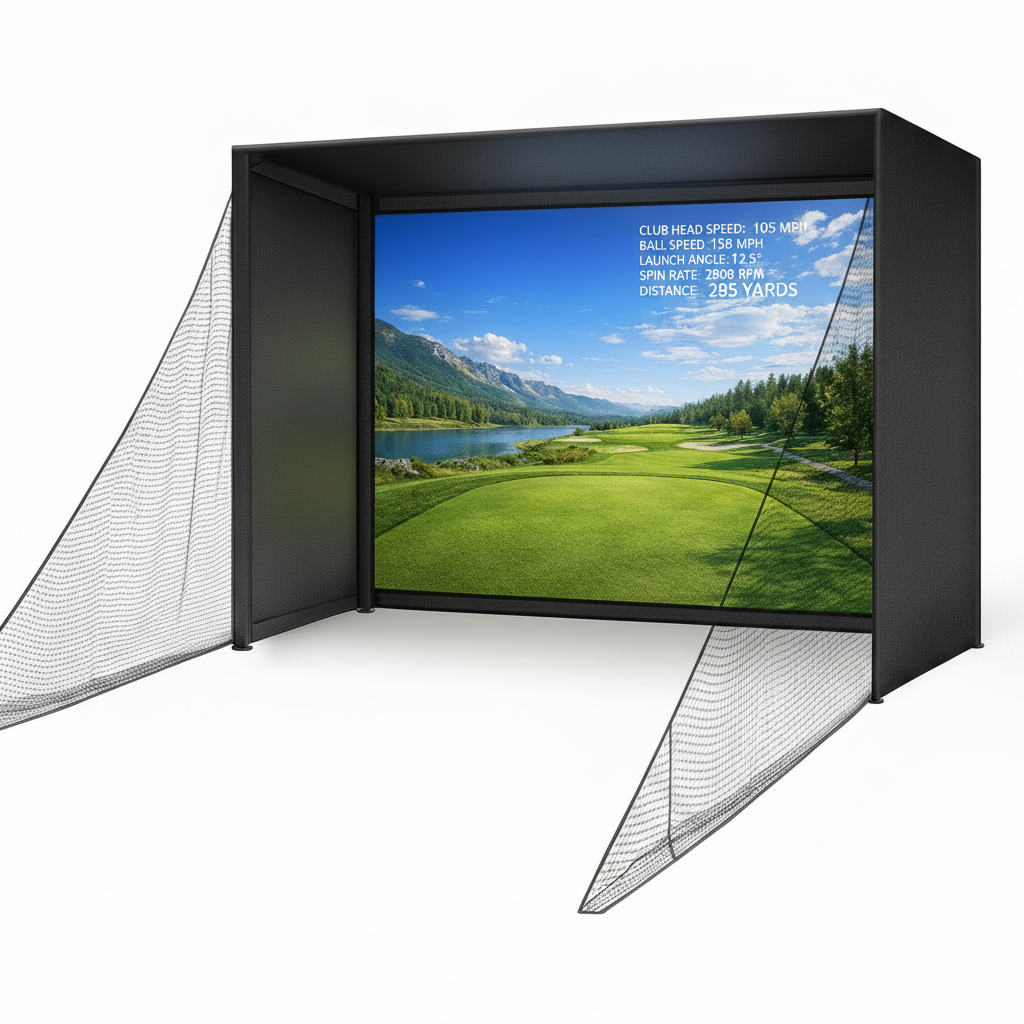 Golf Simulator Enclosure Kit 10x8 ft with Impact Screen
