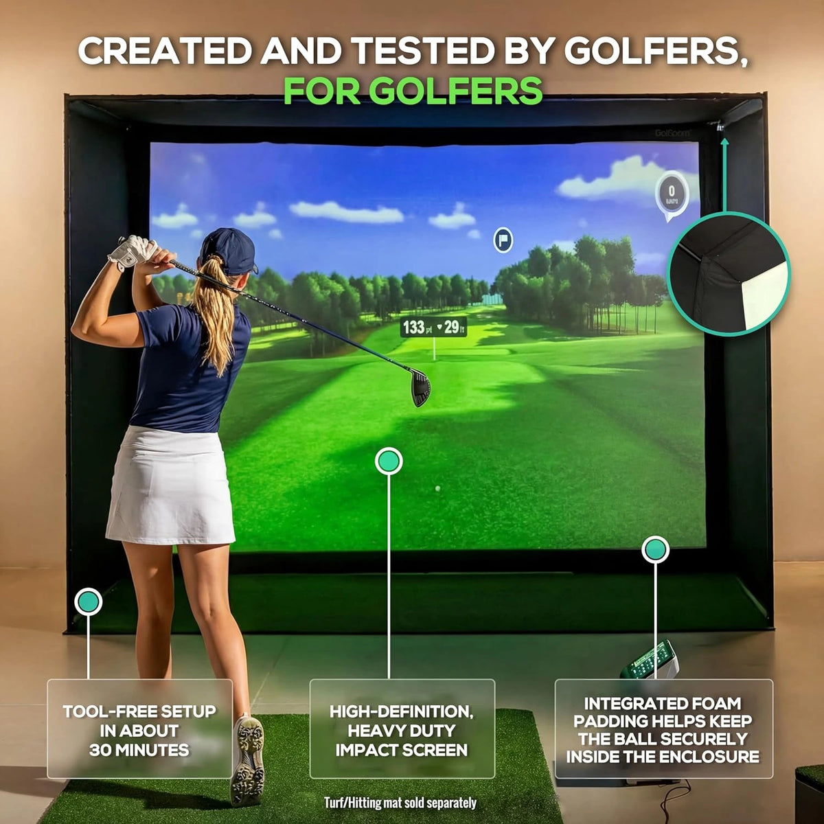 Golf Training Bundle – Golf Simulator Frame + 3G Mini Ring Swing Stabilizer — product view 6