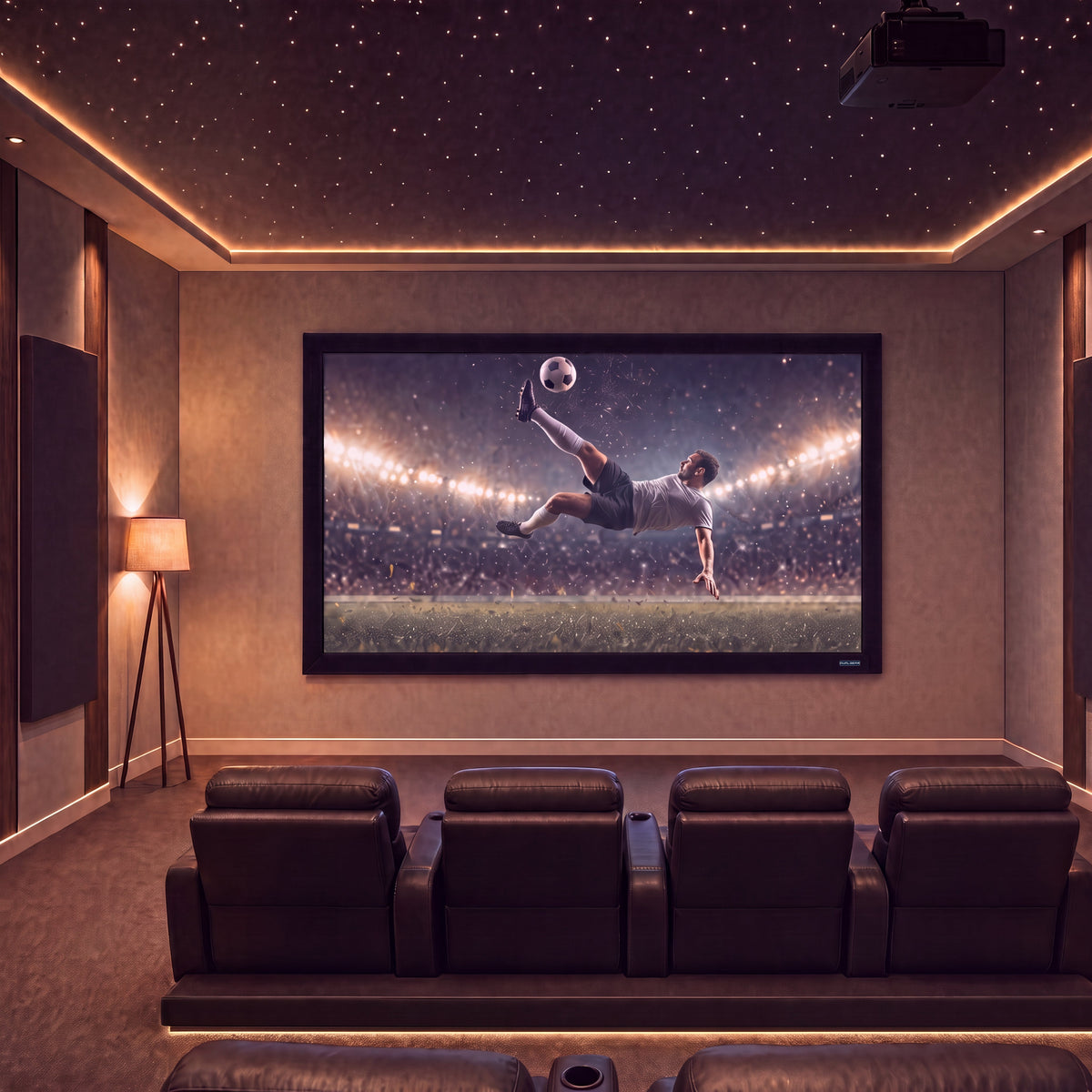 QualGear 120-In 16:9 Fixed Frame Projector Screen, 3D High Reflective Silver, 2.5 Gain, QG-PS-FF6-169-120-S